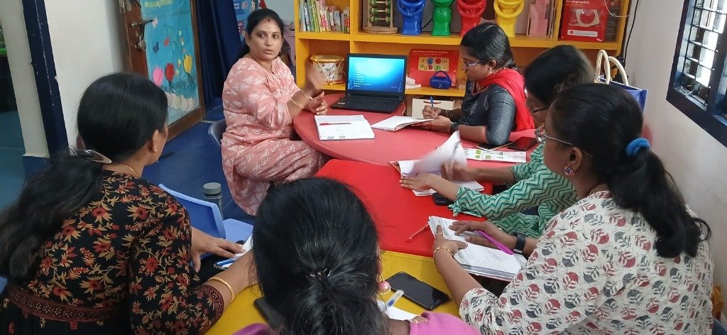Student Teachers Practicing in Montessori Training Lab